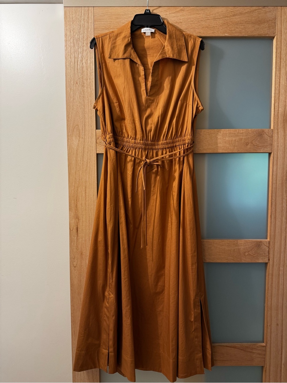 Calvin Klein Sleeveless Dress in Rust